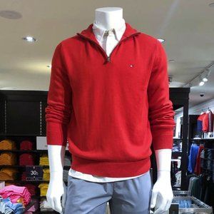 Tommy Hilfiger 78J1107 600 / 78J3765 Cotton Quarter Zipper Sweater NWT